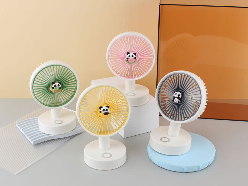 Panda desktop color light with three-speed electric fan pic 2