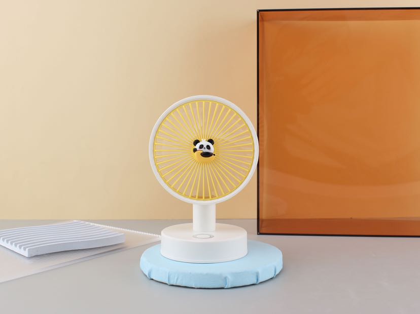 Panda desktop color light with three-speed electric fan pic 5