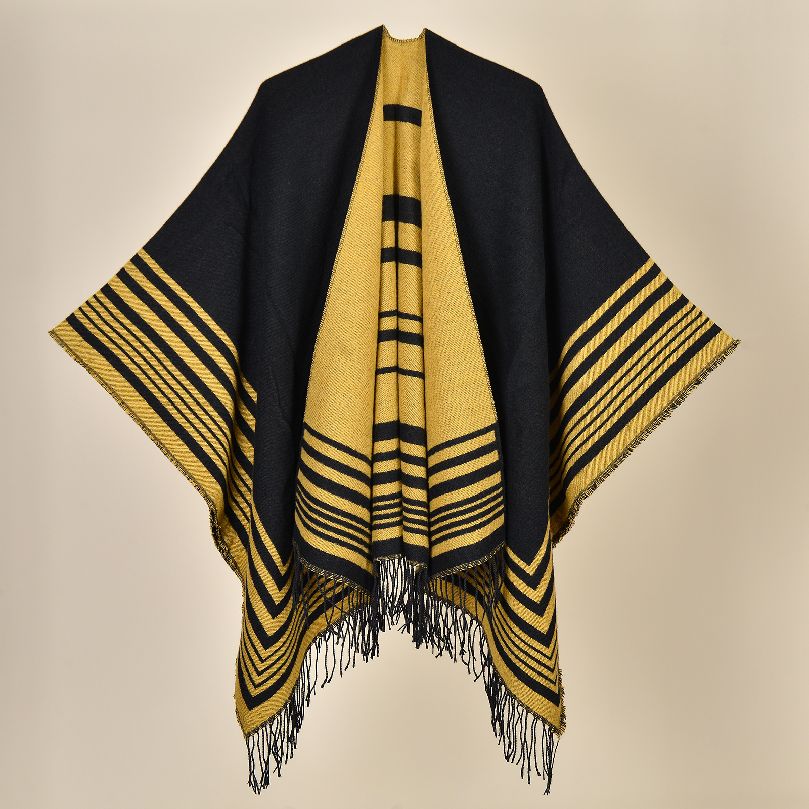Jiangnan water town cultural tourism shawl, autumn and winter imitation cashmere knitted scarf, slit oil painting cape, cape outerwear pic 32