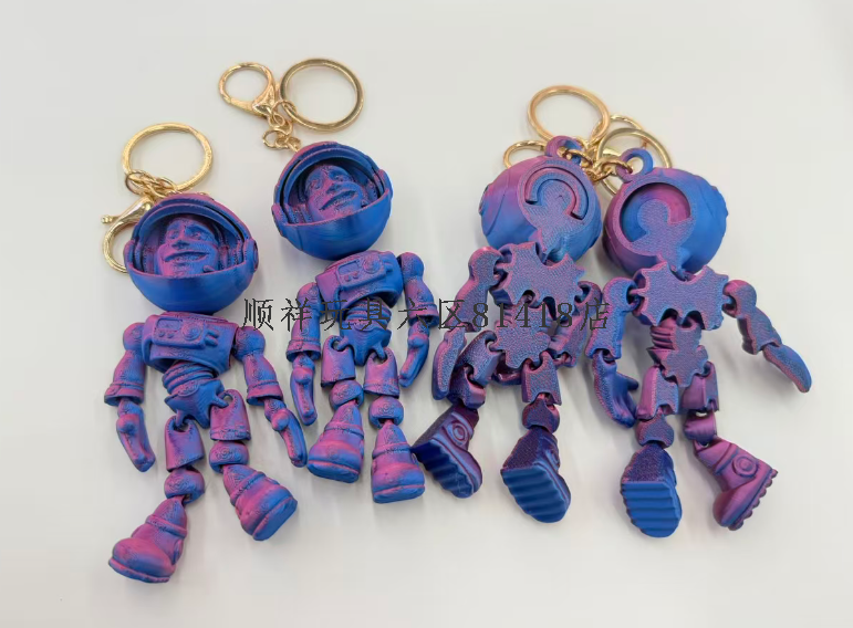3D printed astronaut joint movable handicraft gift creative keychain pic 1