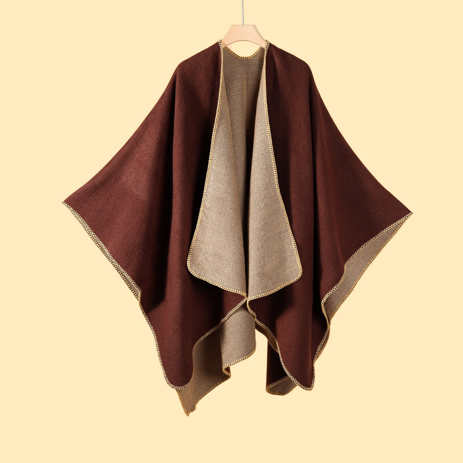 Jiangnan water town cultural tourism shawl, autumn and winter imitation cashmere knitted scarf, slit oil painting cape, cape outerwear pic 29