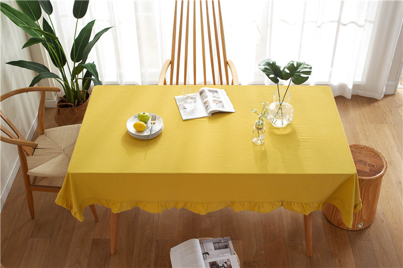 现代简约纯色全棉水洗棉撞色荷叶边茶几台布餐桌布一件代发详情21