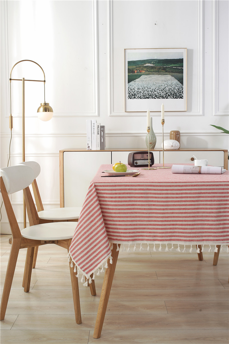 Японский полимерный хлопок, коротко полосатый полосатый бахроматический кисточка, кружевной кружевной кружевной кружевной плетение, оптовое производство настольных столов pic 3
