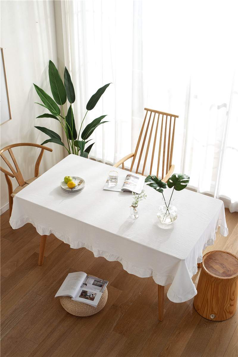 现代简约纯色全棉水洗棉撞色荷叶边茶几台布餐桌布一件代发详情27