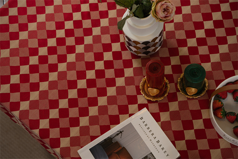 结婚庆新年喜庆提花羽毛树叶金色花边桌布茶几餐桌布盖巾防水代发详情27