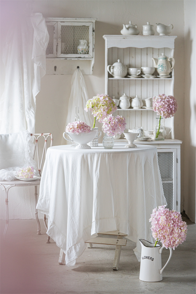 现代简约纯色全棉水洗棉撞色荷叶边茶几台布餐桌布一件代发详情2