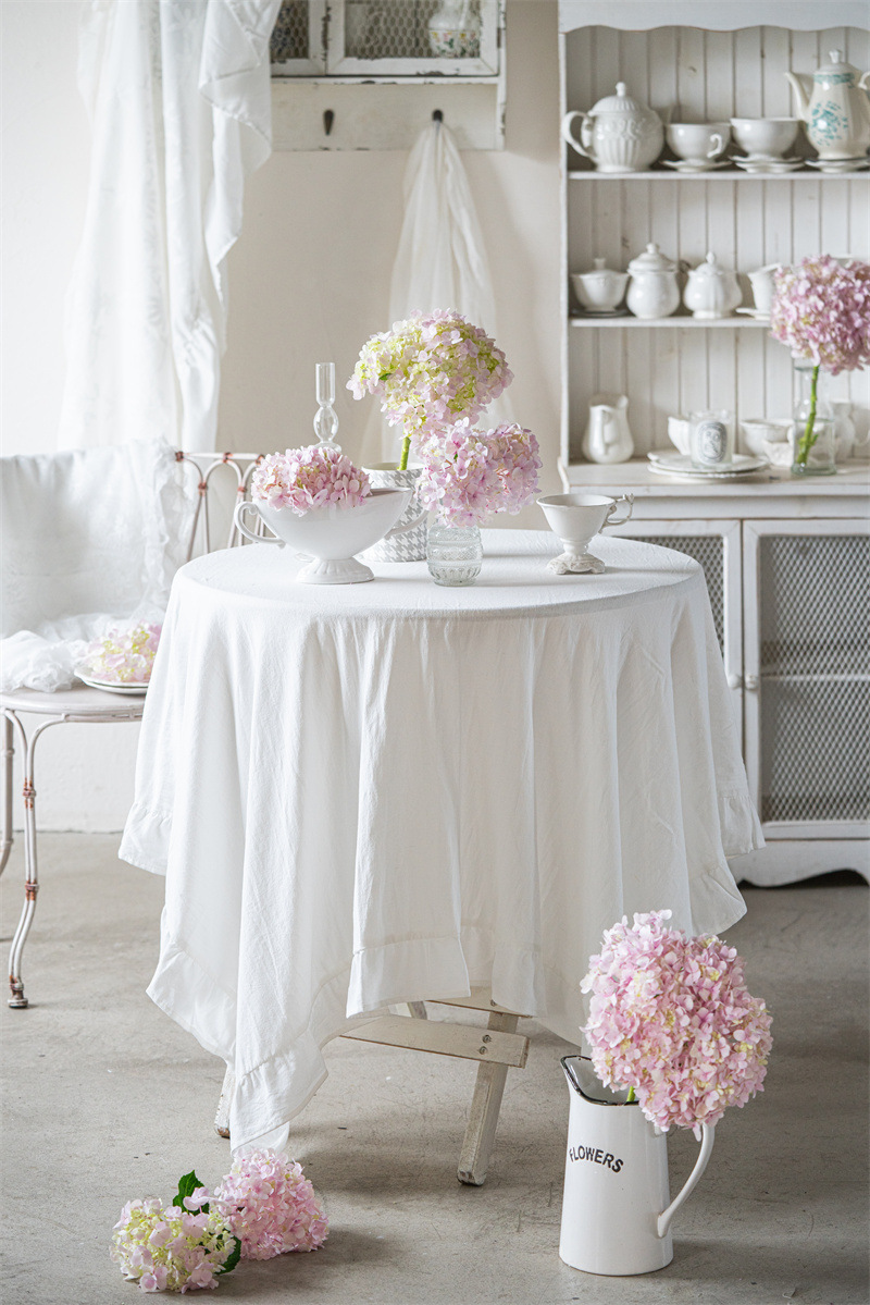 现代简约纯色全棉水洗棉撞色荷叶边茶几台布餐桌布一件代发详情5