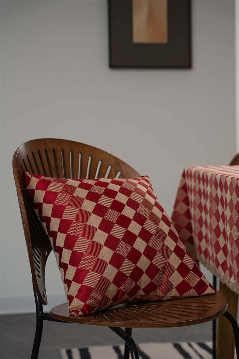 结婚庆新年喜庆提花羽毛树叶金色花边桌布茶几餐桌布盖巾防水代发详情30