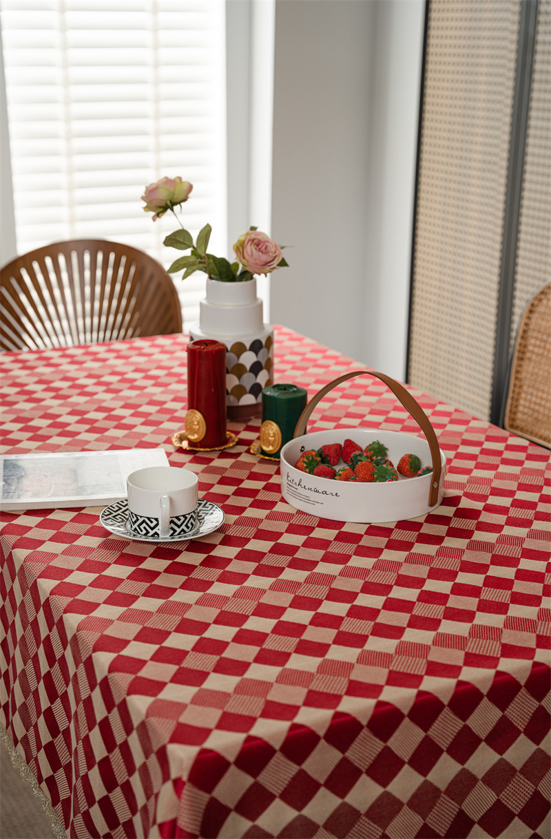 结婚庆新年喜庆提花羽毛树叶金色花边桌布茶几餐桌布盖巾防水代发详情25