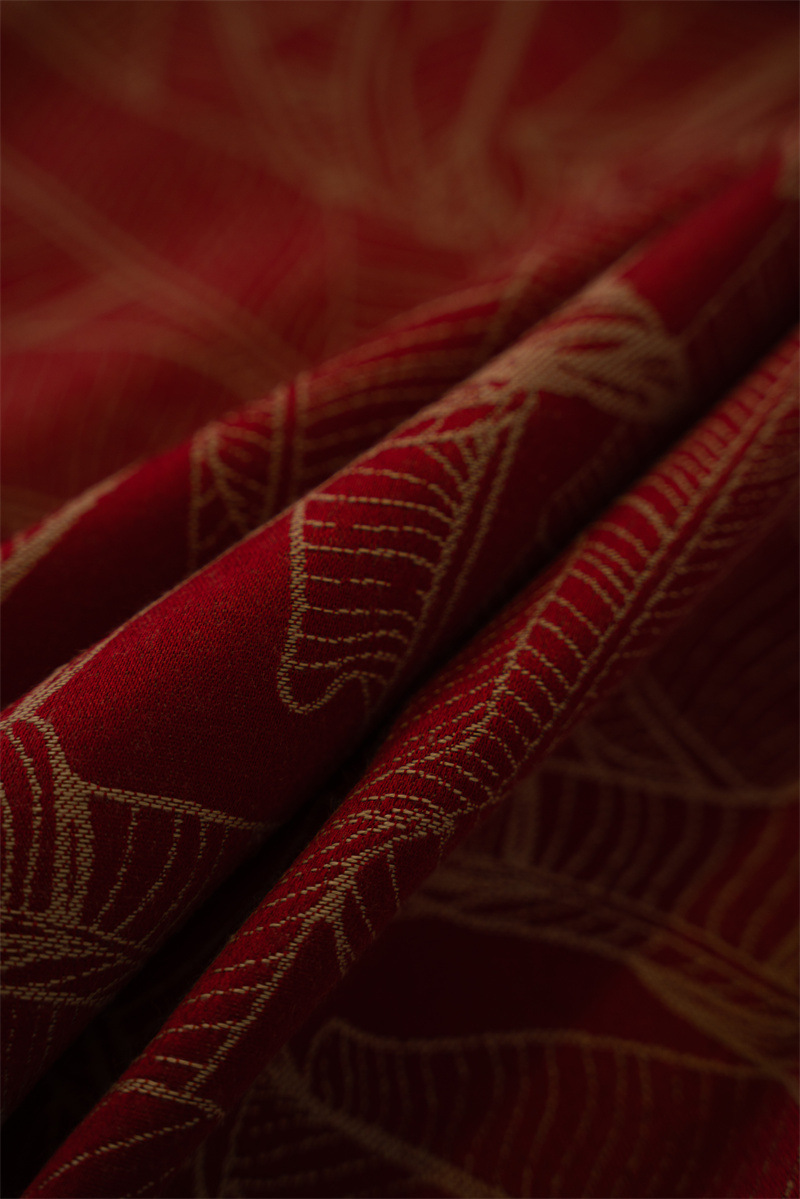 结婚庆新年喜庆提花羽毛树叶金色花边桌布茶几餐桌布盖巾防水代发详情10