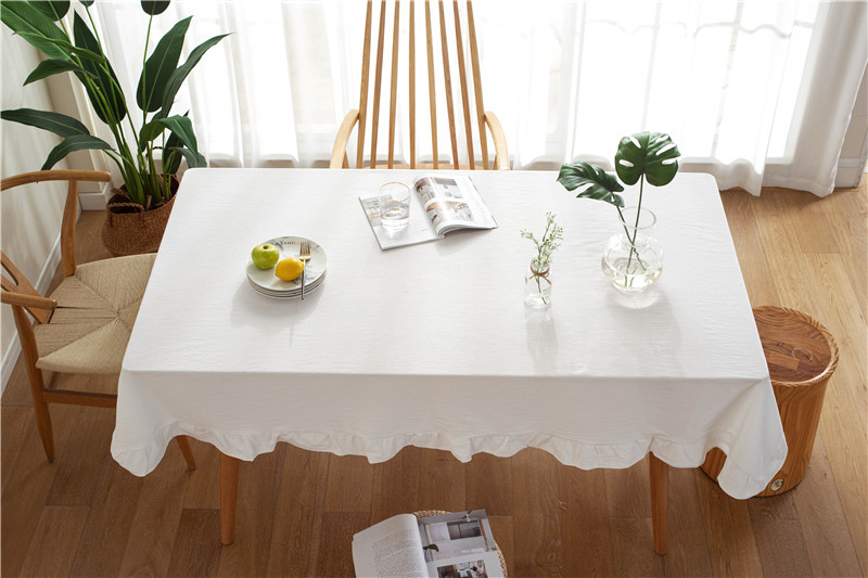 现代简约纯色全棉水洗棉撞色荷叶边茶几台布餐桌布一件代发详情28