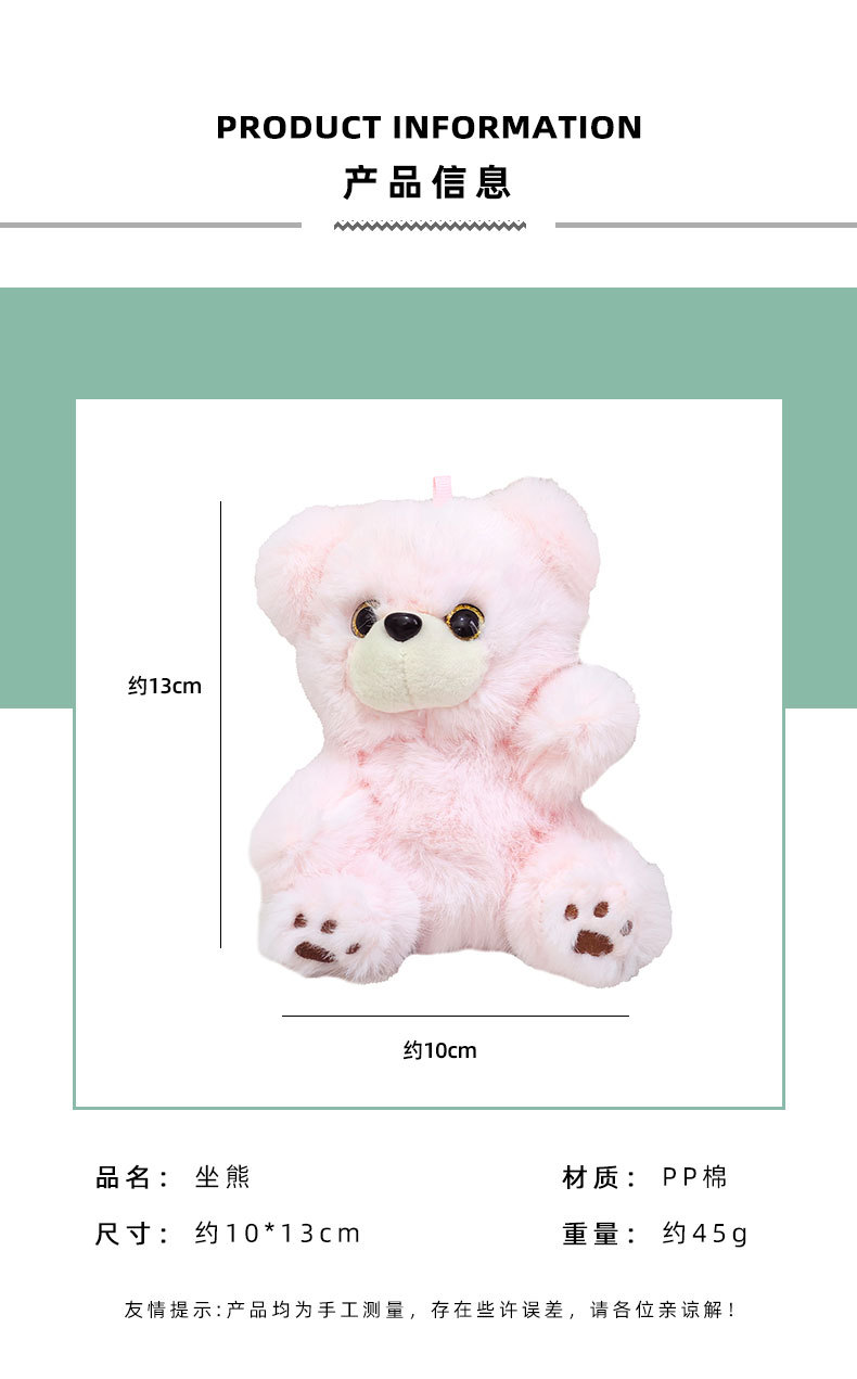 Lindo multicolor perfumado oso pareja peluche llavero colgante de bolso de escuela lindo paseo oso colgante de coche pic 5