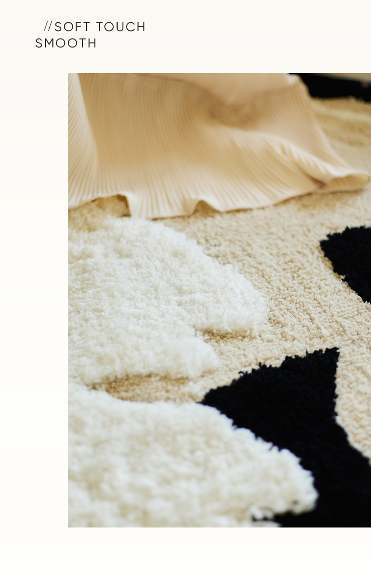 French-style light luxury round flocking carpet, dirt-resistant, wear-resistant and anti-slip floor mat for the living room, thickened cooling bedside carpet for the bedroom pic 12