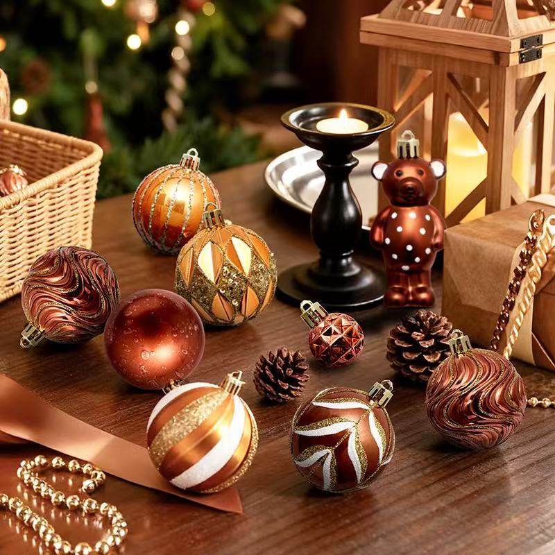 恒利圣诞节装饰派对圣诞树挂件手工礼盒46PCS套装彩绘圣诞球圣诞树挂件装饰详情2