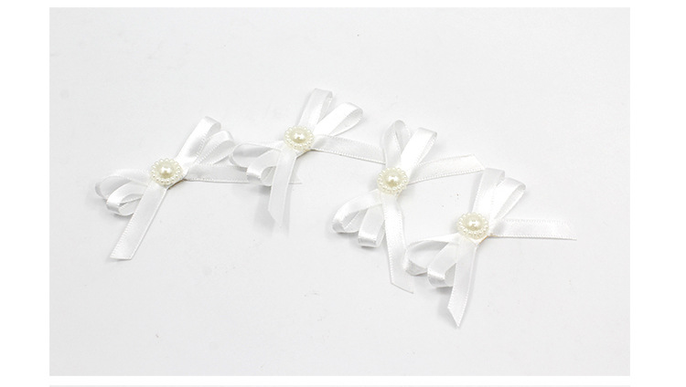 Satin polyester band, hand-tied bow, pearl bow, colorful clothing accessories, hair accessories, handcrafted bow pic 9
