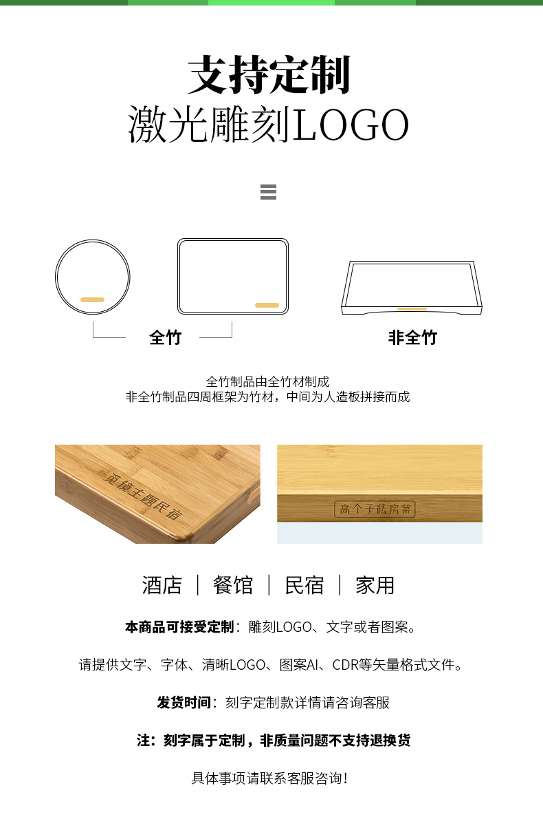 现代简约竹制圆形托盘家用水果点心零食托盘烧烤盘茶楼茶杯盘批发详情3