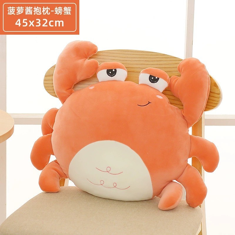 Cute and creative crab, goose and lion cartoon cushion dolls, soft pineapple paste throw pillows, cute nap pillows manufacturer pic 4