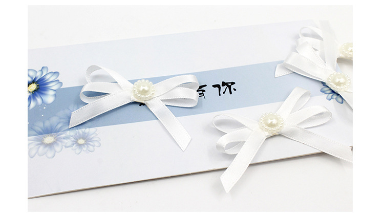 Satin polyester band, hand-tied bow, pearl bow, colorful clothing accessories, hair accessories, handcrafted bow pic 8