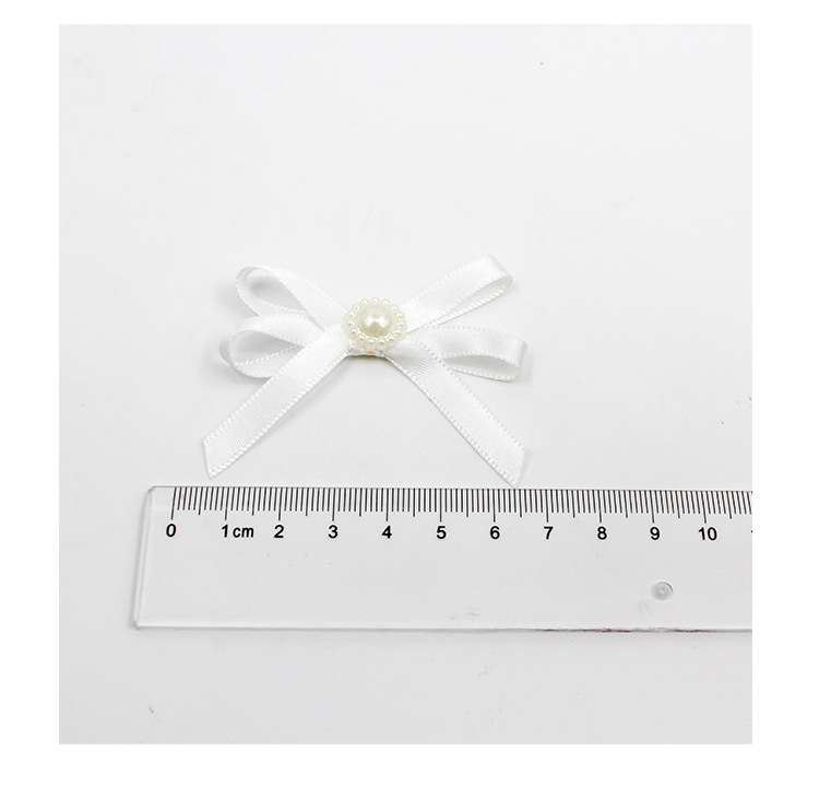 Satin polyester band, hand-tied bow, pearl bow, colorful clothing accessories, hair accessories, handcrafted bow pic 12