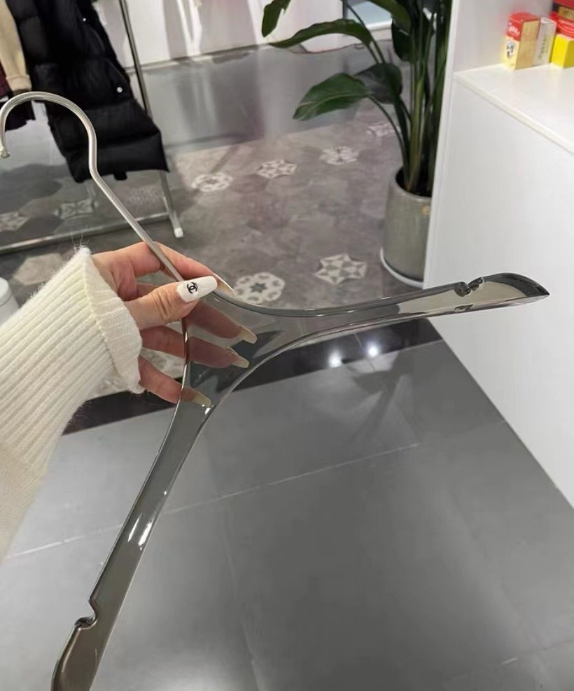 烟灰色透明亚克力水晶衣架服装店专用女装婚纱衣挂撑塑料衣架裤夹详情5