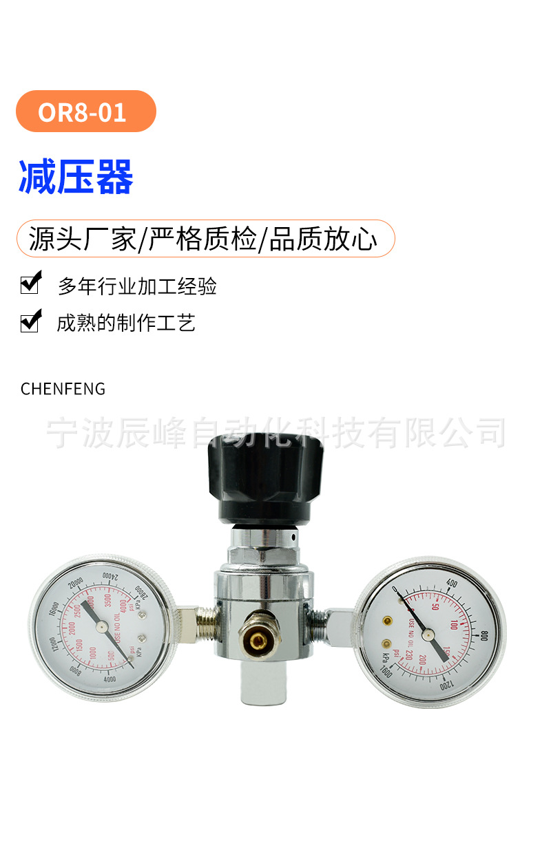 Industrial gas pressure reducing valve, pressure reducer, pressure regulating valve, gas regulating pressure reducing valve OR8-01, gas pressure reducer pic 1