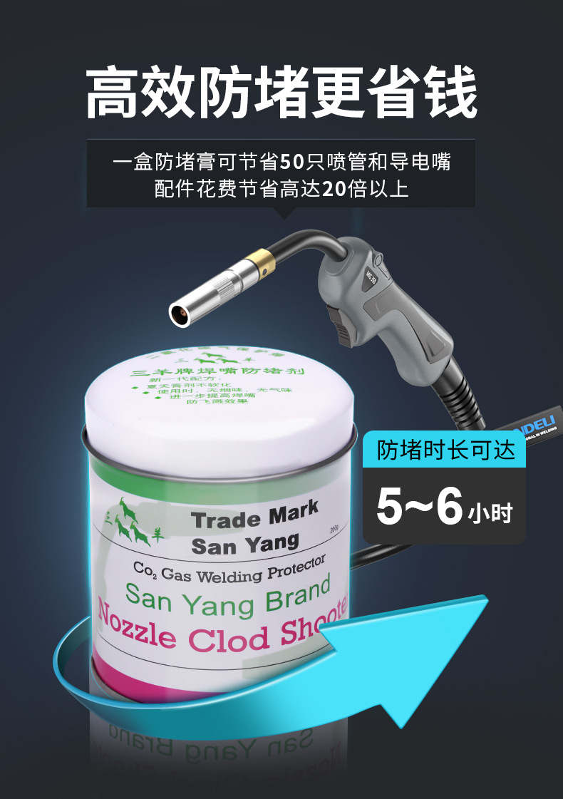 Andeli gas shielded welding machine, two shielded welding gun accessories, anti-clogging paste, conductive nozzle anti-clogging agent, 200g, anti-clogging agent, anti-clogging oil pic 3