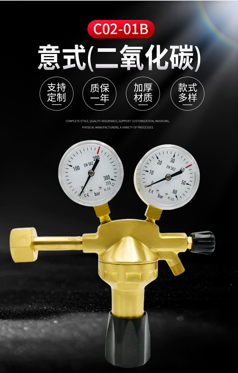 Italian ❨ carbon dioxide ❩ C02-01B industrial pressure reducer CO2 gas pressure reducer manufacturer pic 2