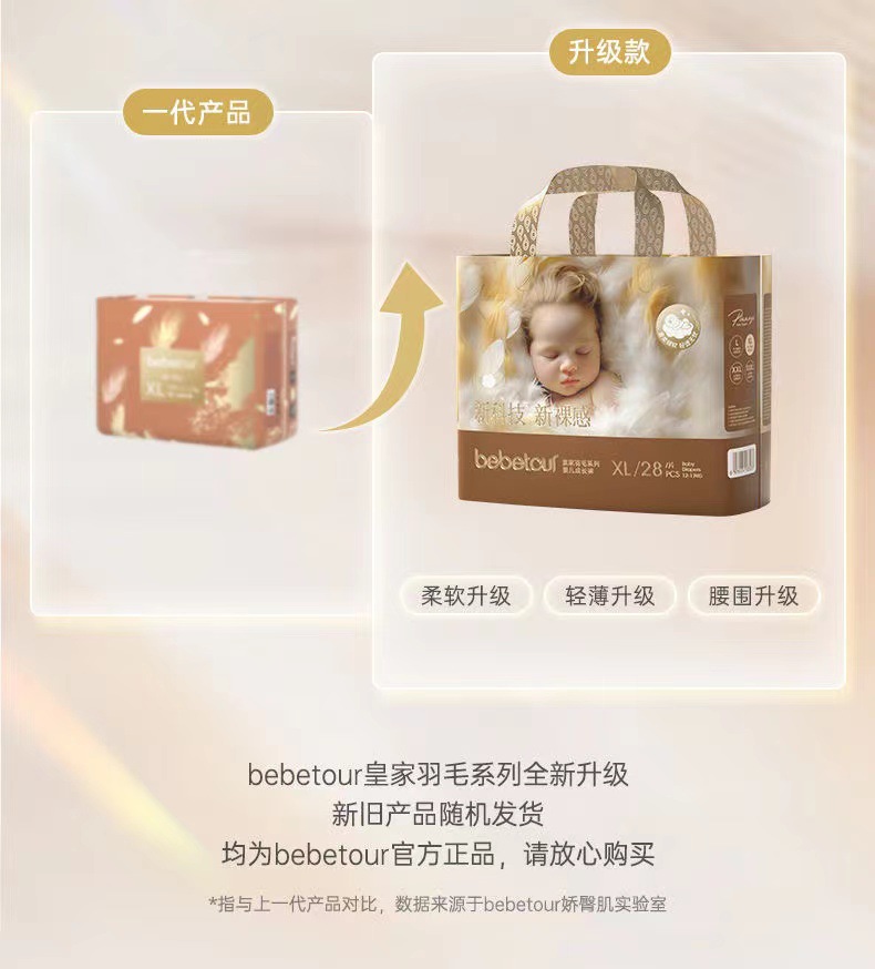 BEABA碧芭羽毛纸尿裤超薄柔软透气拉拉裤bebetour尿不湿SMXLXXL详情2