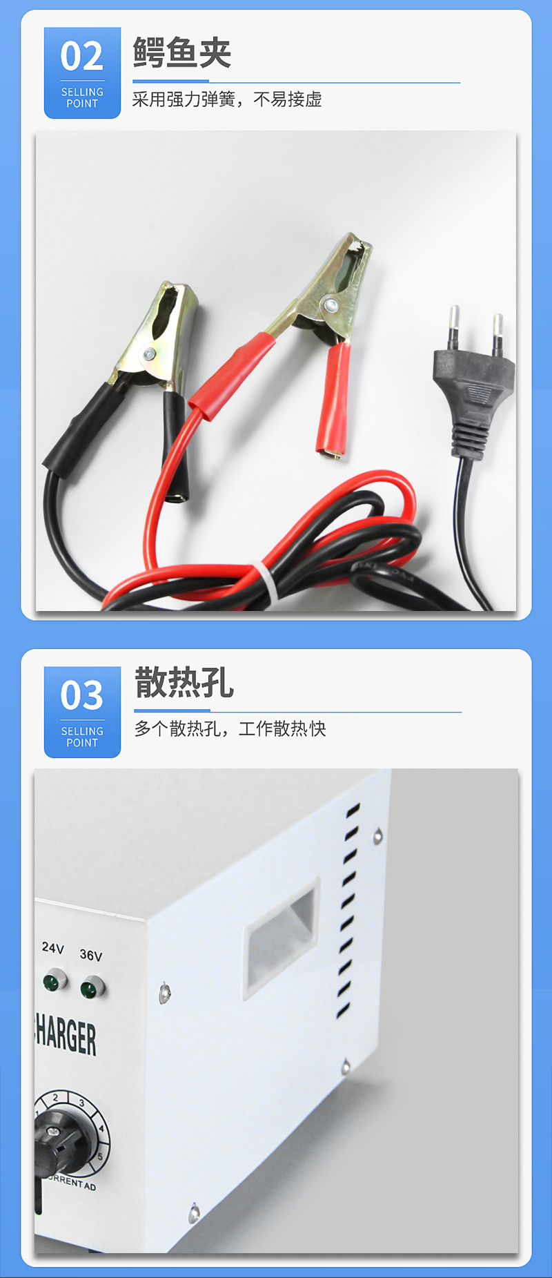 Car battery charger 12V24V intelligent universal high-power fully automatic battery charger pic 7