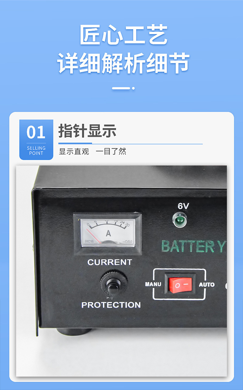 Car battery smart charger 12v-24v motorcycle battery fast charging pure copper repair high-power charger pic 6