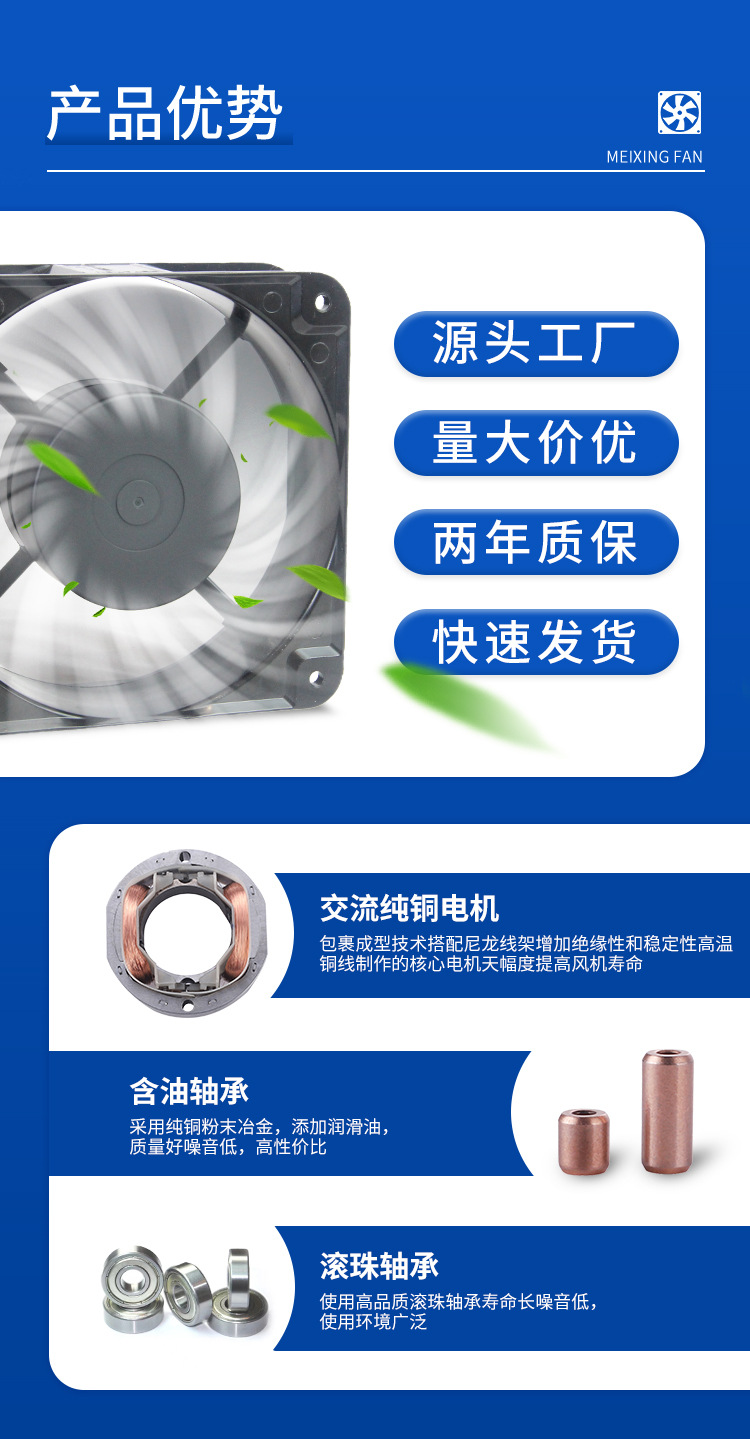 GX150-2 380VAC滚珠轴承17251小型轴流风机椭圆散热冷却风扇详情2