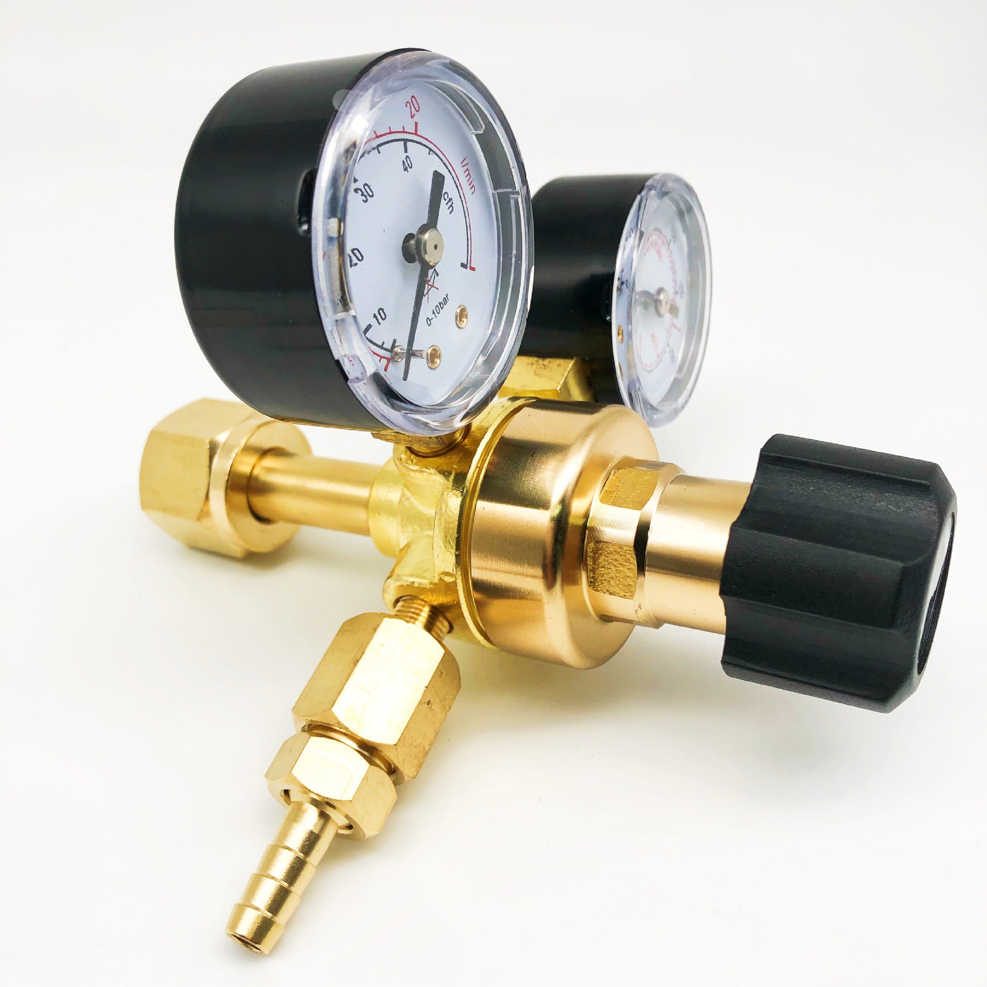 American-style lightweight AR CO2 all-copper gas meter CGA320 flat seal pressure reducer pic 2