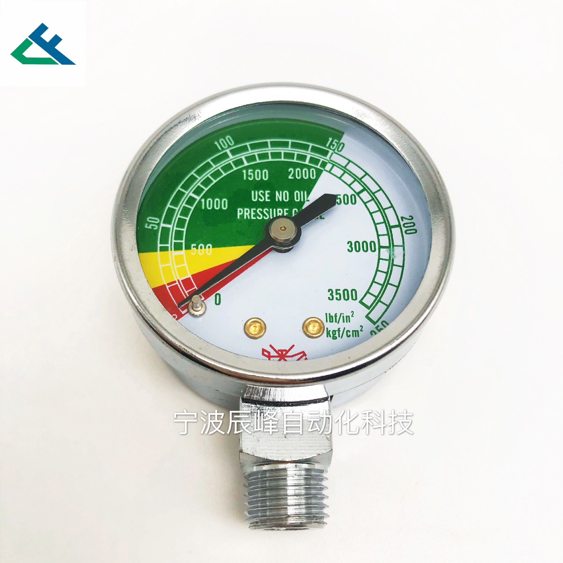 Radial electroplated case PC screw cap pressure gauge 2.5MPA oxygen thread customizable pressure gauge pic 1