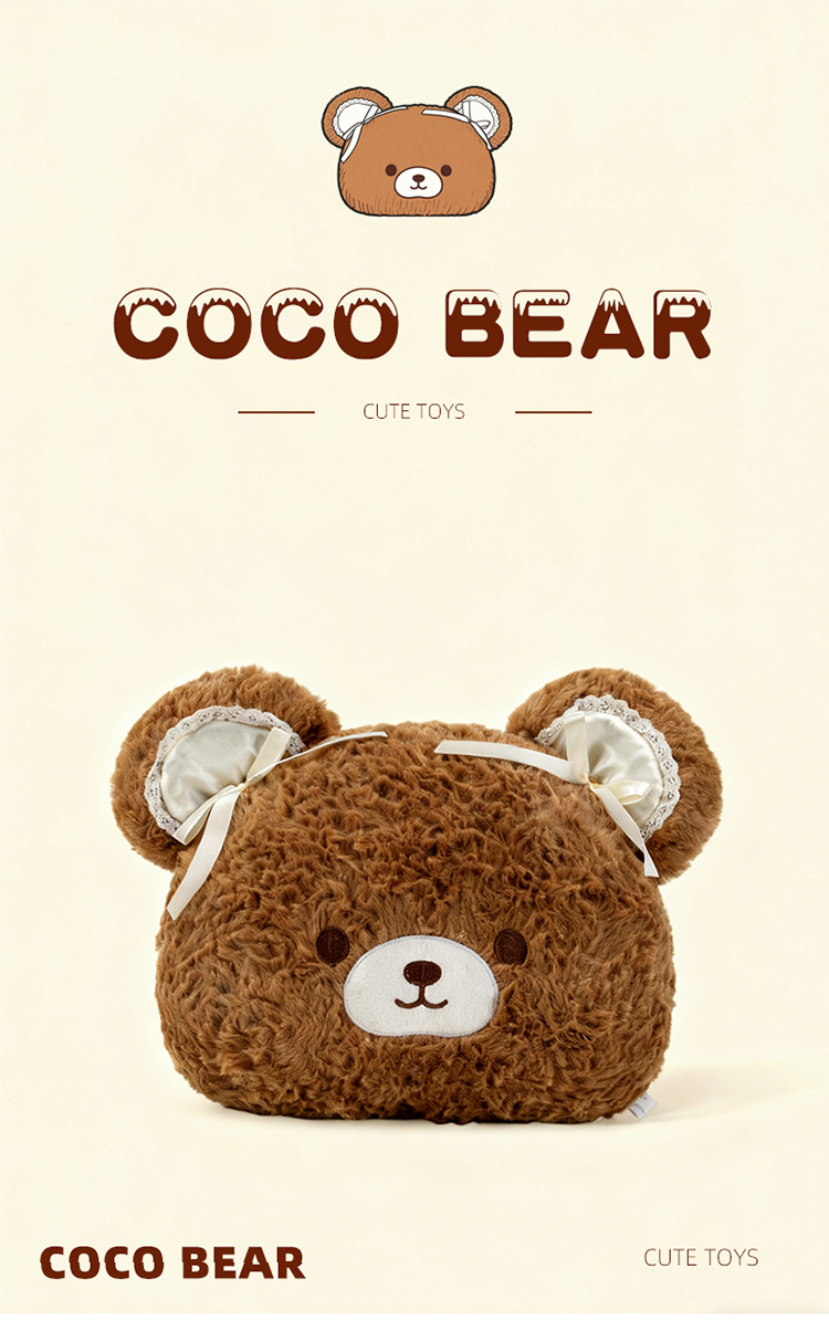 Wholesale of new cartoon plush and cute little bear Coco Bear throw pillows, gift items, bedside sofa cushions pic 1