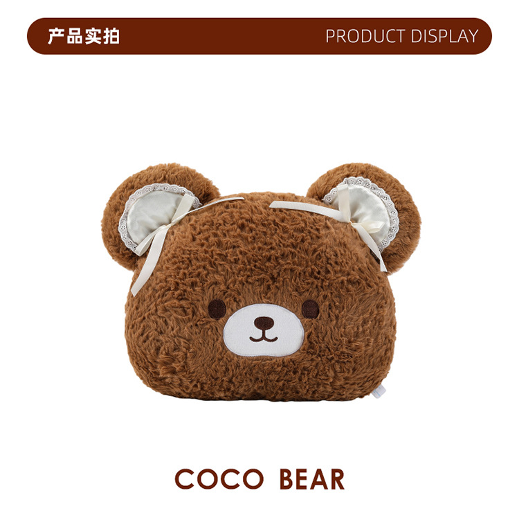 Wholesale of new cartoon plush and cute little bear Coco Bear throw pillows, gift items, bedside sofa cushions pic 5