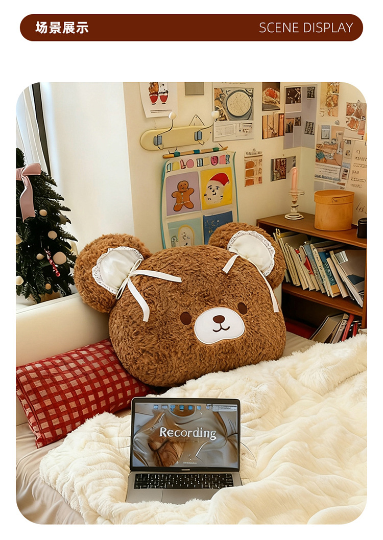 Wholesale of new cartoon plush and cute little bear Coco Bear throw pillows, gift items, bedside sofa cushions pic 9