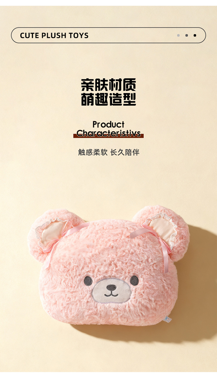 Wholesale of new cartoon plush and cute little bear Coco Bear throw pillows, gift items, bedside sofa cushions pic 3