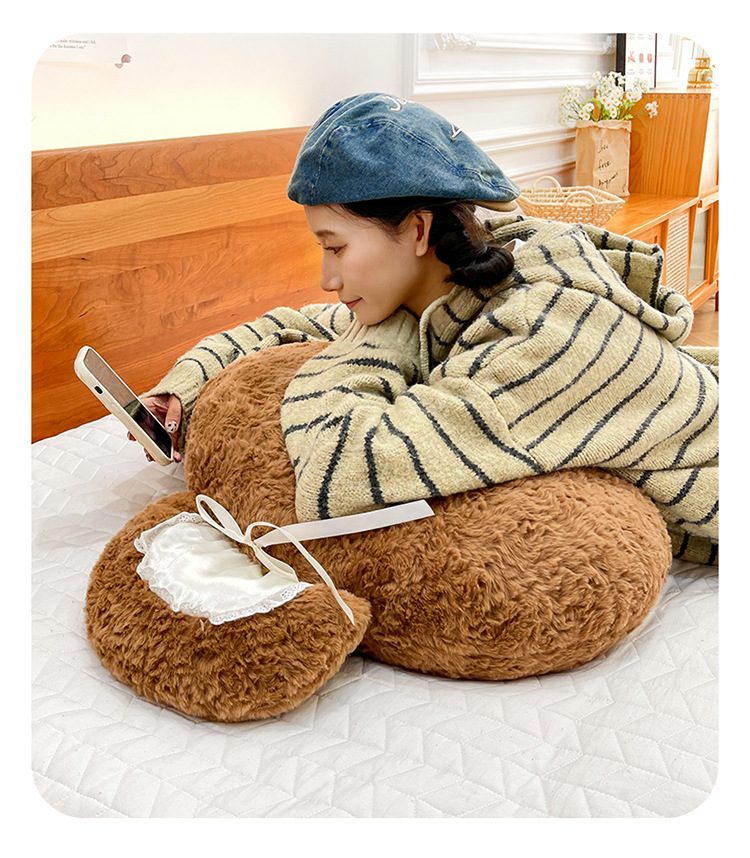 Wholesale of new cartoon plush and cute little bear Coco Bear throw pillows, gift items, bedside sofa cushions pic 17