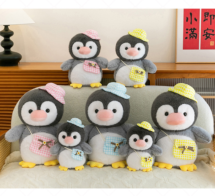 New cross-border super cute penguin team plush toy figurines, adorable shoulder bags, goose dolls, Ocean Park gifts pic 16