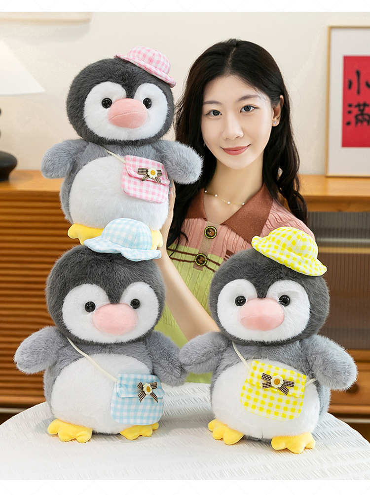 New cross-border super cute penguin team plush toy figurines, adorable shoulder bags, goose dolls, Ocean Park gifts pic 8