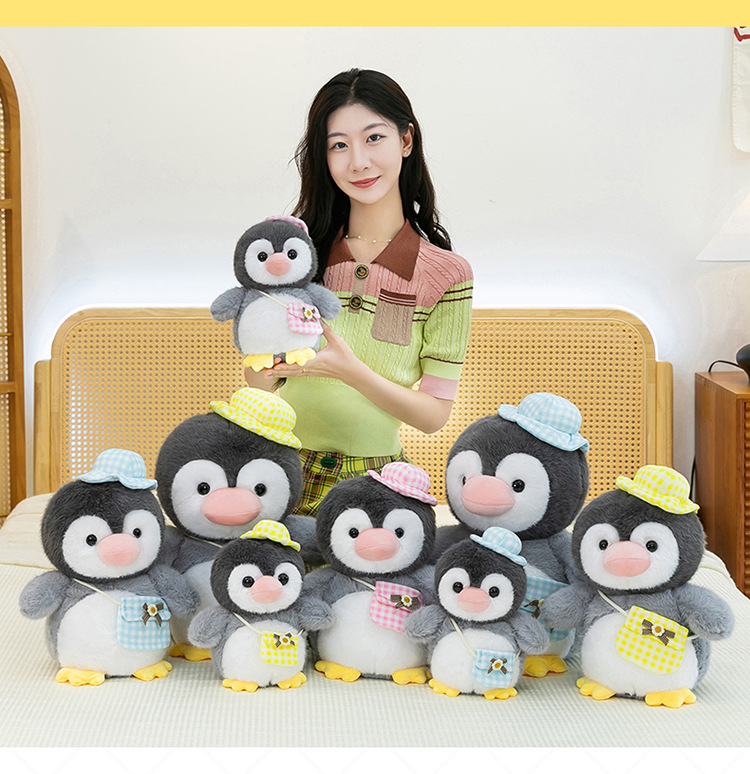 New cross-border super cute penguin team plush toy figurines, adorable shoulder bags, goose dolls, Ocean Park gifts pic 2