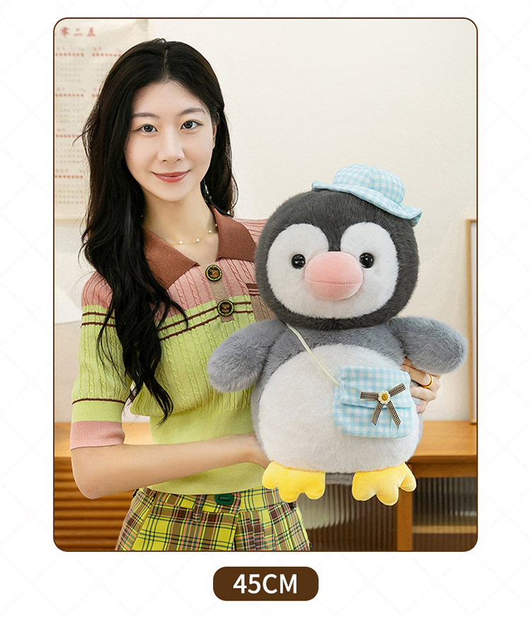 New cross-border super cute penguin team plush toy figurines, adorable shoulder bags, goose dolls, Ocean Park gifts pic 20