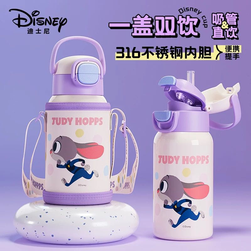 迪士尼正版IP疯狂动物城系列2025新款朱迪尼克儿童双饮保温杯316详情1
