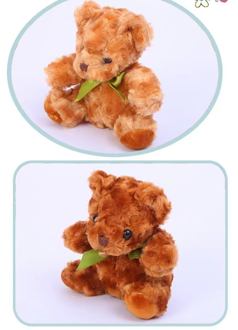 8-inch cross-border ribbon teddy bear plush toy sitting style Teddy bear doll, cute and adorable gift pic 10