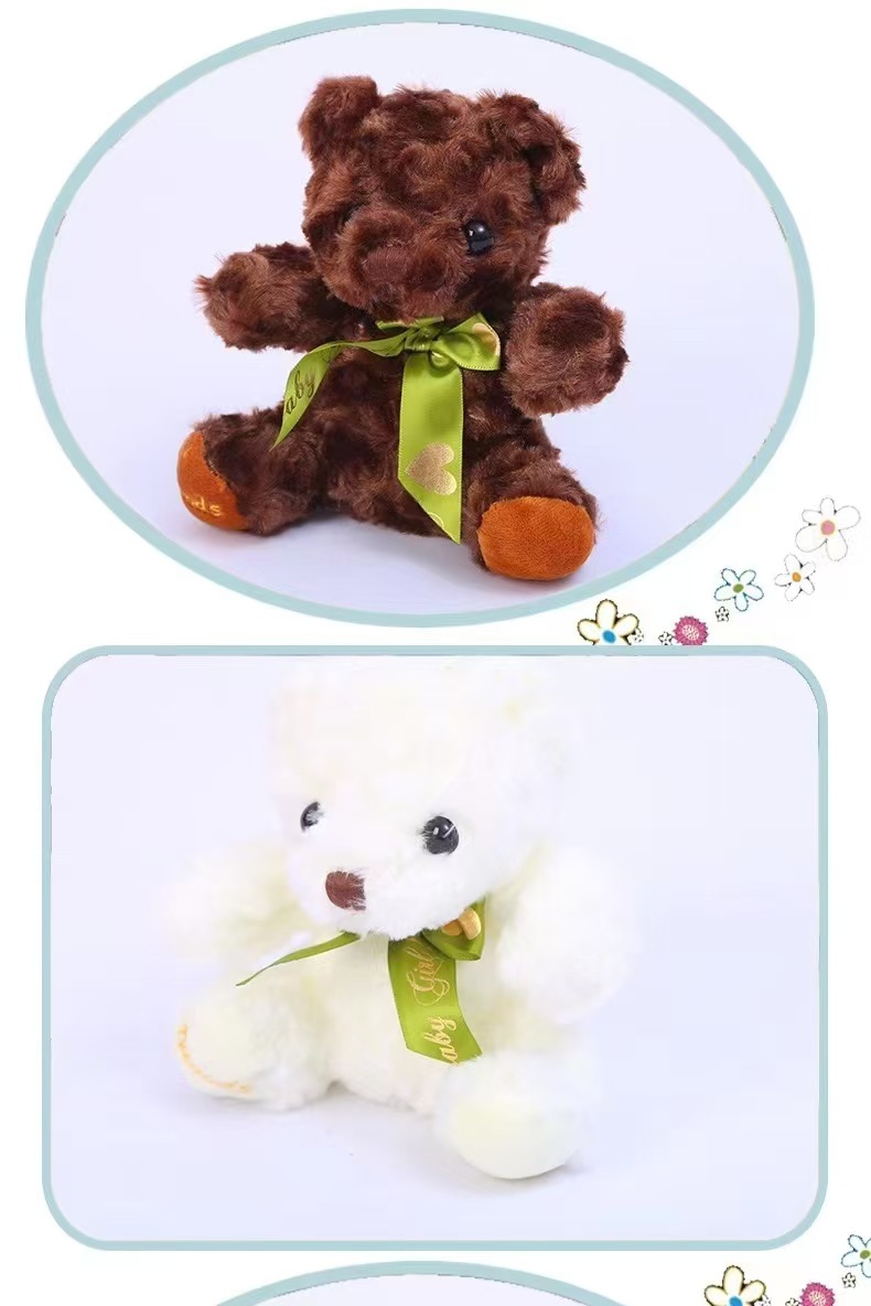 8-inch cross-border ribbon teddy bear plush toy sitting style Teddy bear doll, cute and adorable gift pic 8