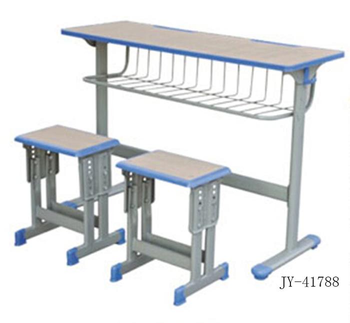 JY-41788 student desk and Chair, double column, single layer with double column backrest pic 1