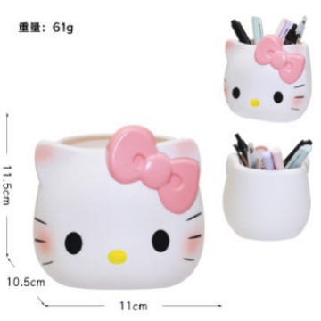 hellokitty可爱KT少女心猫咪笔筒置物创意ins风书桌开学季收纳盒详情8