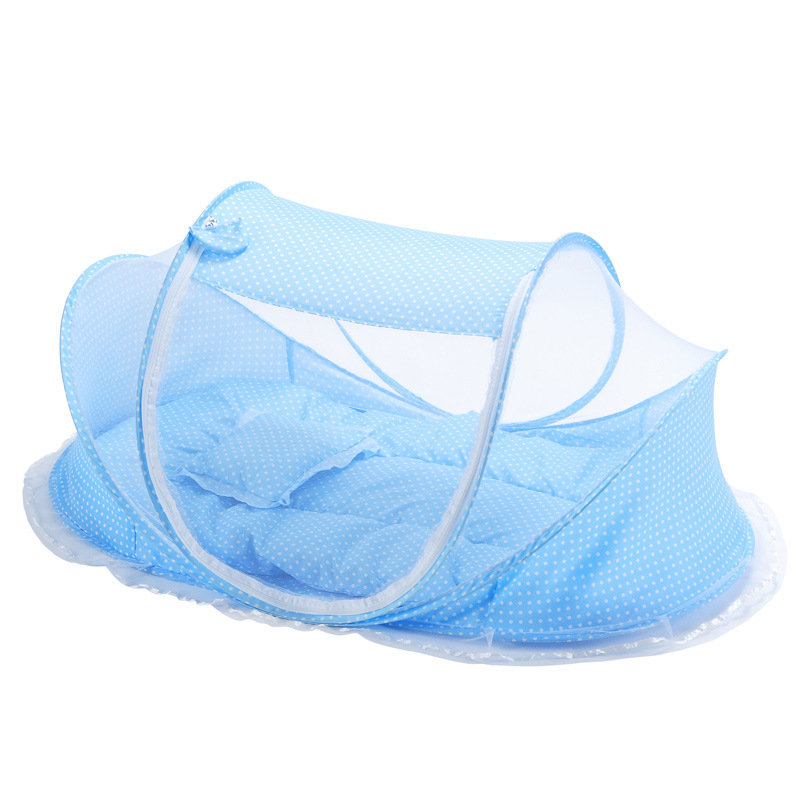 Foldable baby mosquito net for 0-3 years old, no need to install mosquito repellent cover, three-piece baby crib pic 1