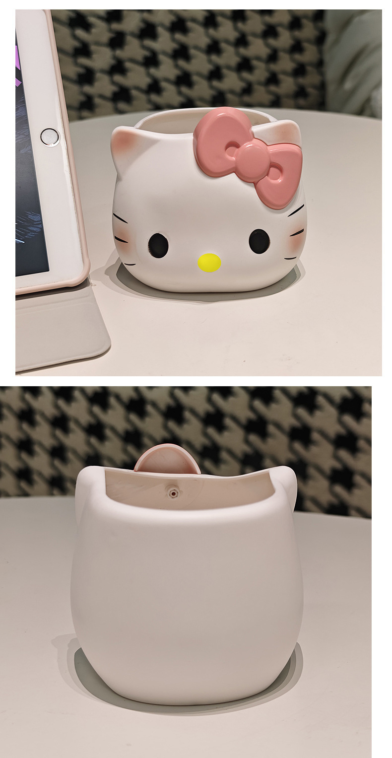 hellokitty可爱KT少女心猫咪笔筒置物创意ins风书桌开学季收纳盒详情2