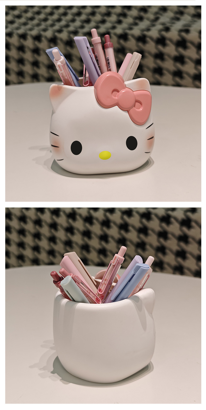 hellokitty可爱KT少女心猫咪笔筒置物创意ins风书桌开学季收纳盒详情1